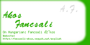 akos fancsali business card